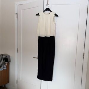 Massimo Dutti Cream and Black Jumpsuit